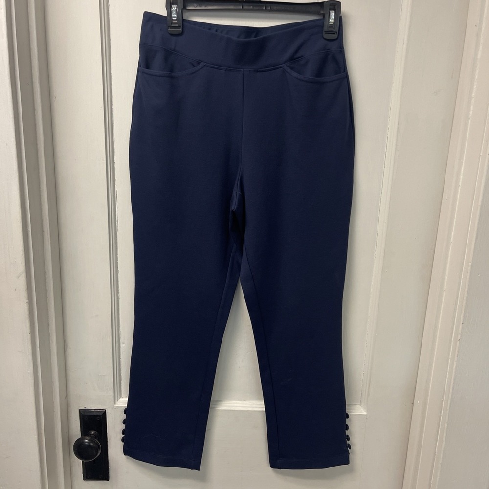 Belle by Kim gravel NWOT women's ponte ankle pants size 10 blue